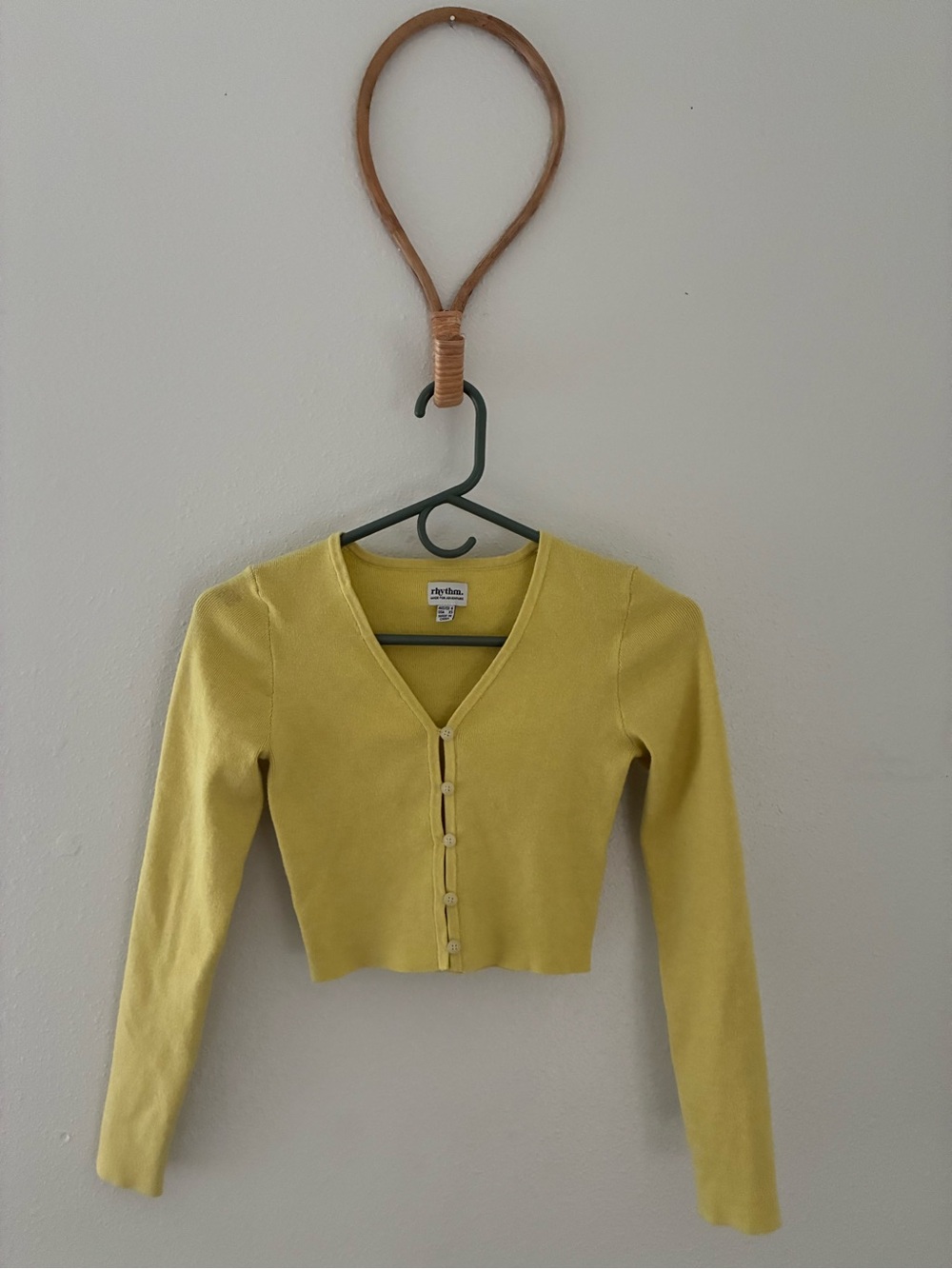 Rhythm Cropped Sweater in Pale Yellow